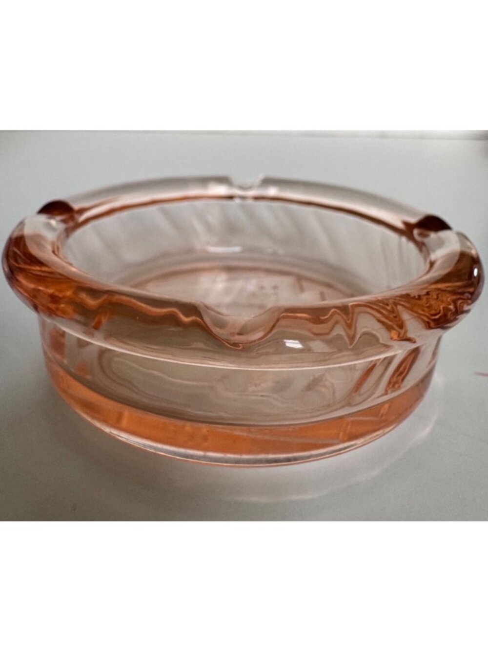 Pennsylvania Tires Depression Glass Ashtray Pink Trinkets Jewelry Vintage - Picture 3 of 10